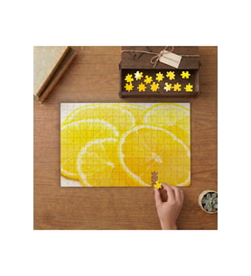 Limon Dilimleri - Yakın Çekim Tasarımı 240 parça Ahşap Puzzle Ahşap Kutuda MP02602