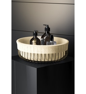 TEKNOTEL METAL ORGANİZER BEZLİ SEPET  MUTFAK BANYO DÜZENLEYİCİ  MAT SİYAH EG528