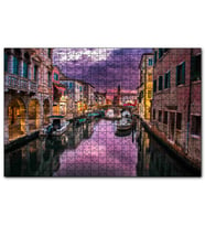 Cakapuzzle Venedik Kanalda Akşam Manzarası  Puzzle Yapboz MDF (Ahşap) (120 Parça)