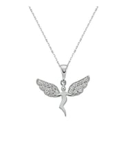 Zirkon Taşlı Melek  925 Ayar Gümüş Kolye