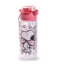 Snoopy Kız Çocuk 500 ml Sİlikon Pipetli Okul Suluğu / Matarası