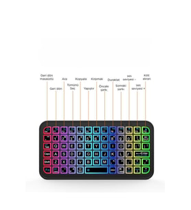 Mini Kompakt Kablosuz Rgb Bluetooth Klavye Basit Kullanım
