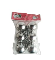 Yılbaşı Top Süs Gümüş 4cm 6lı