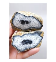 Koyu Mavi Beyaz Dendrit Opal - Parlatılmış İçgörü ve Gölge Çalışma Taşı