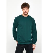 Erkek Koyu Yeşil Basic Bisiklet Yaka Regular Fit Normal Kesim 2 İplik Sweatshirt