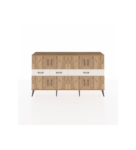 Arges Konsol 5 Raflı 3 Çekmeceli 8 Kapaklı 176x30x99 Çam-Çam/Aytaşı