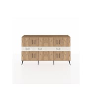 Arges Konsol 5 Raflı 3 Çekmeceli 8 Kapaklı 176x30x99 Çam-Çam/Aytaşı