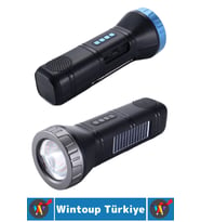 Premium Çok Fonksiyonlu Bluetooth Radyolu Şarjlı Güneş Enerjili Kolay Kavrama Outdoor Kamp El Feneri