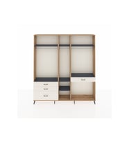 Arges Dolap 7 Raflı 4 Çekmeceli 3 Askılı 220x30x243 Çam-Antrasit/Aytaşı
