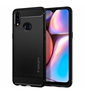 Spigen Galaxy A10s ile Uyumlu Kılıf Rugged Armor Matte Black