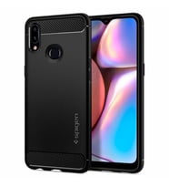 Spigen Galaxy A10s ile Uyumlu Kılıf Rugged Armor Matte Black