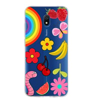 PrintiFy Xiaomi Redmi 8A ile Uyumlu 1mm Slim Fit Water Color 5 Baskılı Şeffaf  Kılıf
