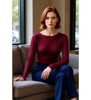 Kadın Dokulu Gofre Esnek Örme Bluz Bisiklet Yaka Uzun Kollu Casual Günlük Kışlık Konforlu Üst