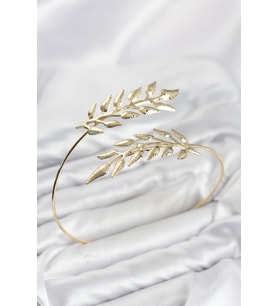 Pazu Bileklik Gold Renk Pirinç Zeytin Dalı Model