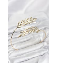 Pazu Bileklik Gold Renk Pirinç Zeytin Dalı Model
