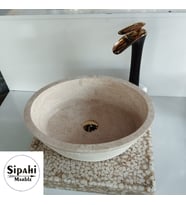 Traverten Dışı Mucartalı Elips Lavabo