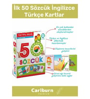 Özel Üretim Zeka Geliştirici Yabancı Dil Eğitici Çocuk İlk 50 Sözcük İngilizce Türkçe Kartlar