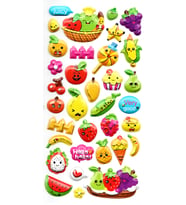 Sticker Kabartmalı Stiker Defter, Planlayıcı Etiket (limlra-040) - 17X9 cm - Meyveler