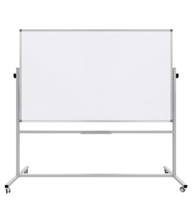 Ayaklı Yazı Tahtası Mobil Çift Taraflı Tekerlekli 360° Dönerli Laminant 120x200 cm - Beyaz