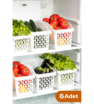 Porsima Org-23 6lı Çok Amaçlı Plastik Dolap Içi Düzenleyici Saklama Kutusu Organizer Sepet - Beyaz