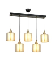 AVONNI AV-65233-5Y-BSY-B Siyah Boyalı Modern Avize E27 Metal Cam 75x14cm