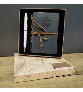Gri Defter Ve Beyaz Kalem Kutulu Set