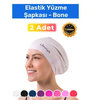 Premium Su Geçirmez Silikon Yüzücü Havuz Ve Deniz Bonesi Elastik Yüzme Şapkası 2'li Set