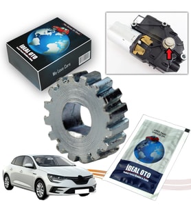 Renault Sunroof Cam Tavan Motor Dişlisi 16 Diş 1,4 Cm /4,7 Mm (Çelik) & Grease Yağı