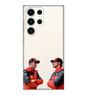 Samsung Galaxy S24 ULTRA Uyumlu Carlos Sainz ve Charles Leclerc Formula 1 Desenli Şeffaf Kılıfı