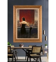 Altın Varaklı  Çerçeveli Paspartulu Tablo ndd741 (Gold)