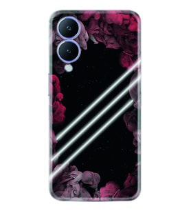 Vivo Y17S Kılıf Silikon Desen Özel Seri Flowers Line 1732