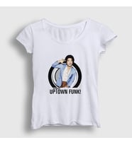 Presmono Kadın Beyaz Uptown Funk Müzik Bruno Mars T-Shirt 477983tt