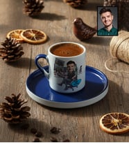 Kişiye Özel Karikatürlü Gamer Arkadaşa Hediye Türk Kahvesi Fincanı Doğum Günü Hediyesi