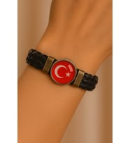 Ayyıldız Türk Bayrak Figürlü Örme İp Bileklik  Unisex, Anlamlı ve Ayarlanabilir Model