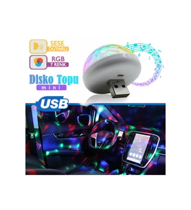 Sese Duyarlı Mini Disko Topu Usb Telefon Mikrofon Uyumlu Parti Led