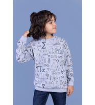 Toontoy Erkek Çocuk Baskılı Sweatshirt ( Gri-Melanj)