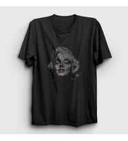Presmono Unisex Siyah Face Marilyn Monroe T-Shirt 39001tt
