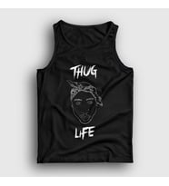 Presmono Unisex Siyah Thug Life Tupac Shakur Atlet 46474tt
