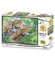 Prime 3D - Jaguar ve Yavrusu 63 Parça Puzzle 10527