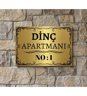 Kişiye Özel Metal Kapı Levhası – Apartman Kapı Tabelası 20x30 cm – İsimli Bina Kapı Levhası