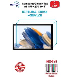 Samsung GalaxyTab A8 SM-X200 10.5"İçin Nano Ekran Koruyucu 9h Esnek 2 ADET
