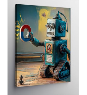 Kanvas Tablo Mıknatıslı Robot