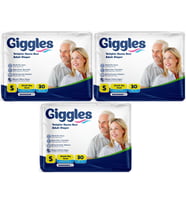 Giggles Hasta Bezi Yetişkin Bel Bantlı Tekstil Yüzey Küçük - Small (S) 90 Adet (3PK*30)