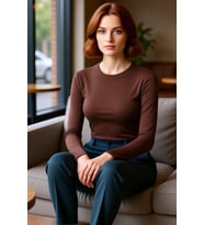 Kadın Antrasit Viskon Çizgili Fitted Uzun Kollu Basic Bluz Cool & Comfort Persona İle Günlük