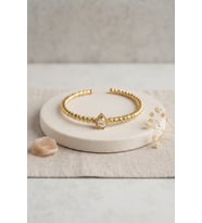 Gold Renk Dorika Model Damla Zirkon Taşlı Kadın Bileklik