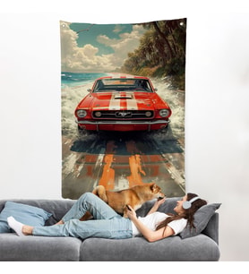 Kırmızı Mustang Duvar Örtüsü-7910