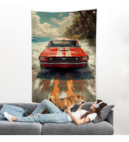 Kırmızı Mustang Duvar Örtüsü-7910