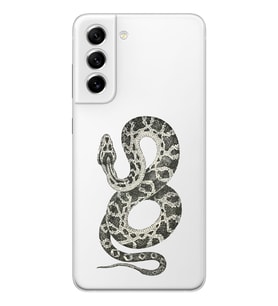 Samsung Galaxy S21 FE Uyumlu Yılan Desenli Şeffaf Telefon Kılıfı