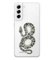 Samsung Galaxy S21 FE Uyumlu Yılan Desenli Şeffaf Telefon Kılıfı