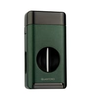 Quantoro Üç Torch V Kesicili Yeşil Metal Puro Çakmağı - TRZ1130